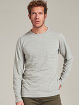 Trui Crew l/s Melange Pique Stripe Lt. Grey Melange