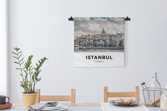Wandkleed - Wanddoek - Istanbul - Turkije - Huis - 60x60 cm - Wandtapijt