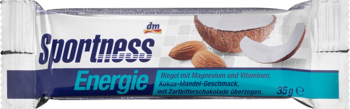 Sportness Energiereep, kokos-amandelsmaak, 35 g