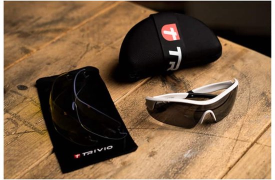 Trivio - Fietsbril Vento Nova Wit Lens Zwart / Mirror van Trivio — afbeelding 2