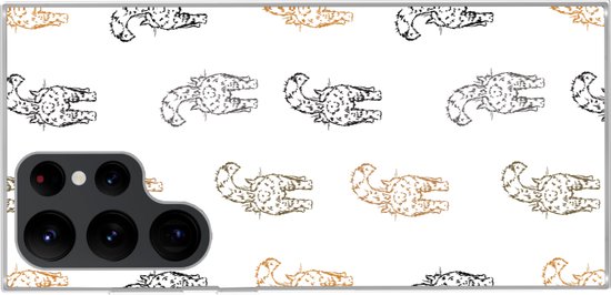 Coque Samsung Galaxy S22 Ultra - Motifs - Chaton - Chat - Pastel - Filles - Enfants - Enfant - Coque de téléphone en Siliconen