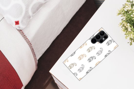 Coque Samsung Galaxy S22 Ultra - Motifs - Chaton - Chat - Pastel - Filles - Enfants - Enfant - Coque de téléphone en Siliconen