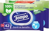Tempo - Vochtige doekjes - Vochtig toiletpapier - voordeelverpakking (2 x 42 stuks) - Aloë vera