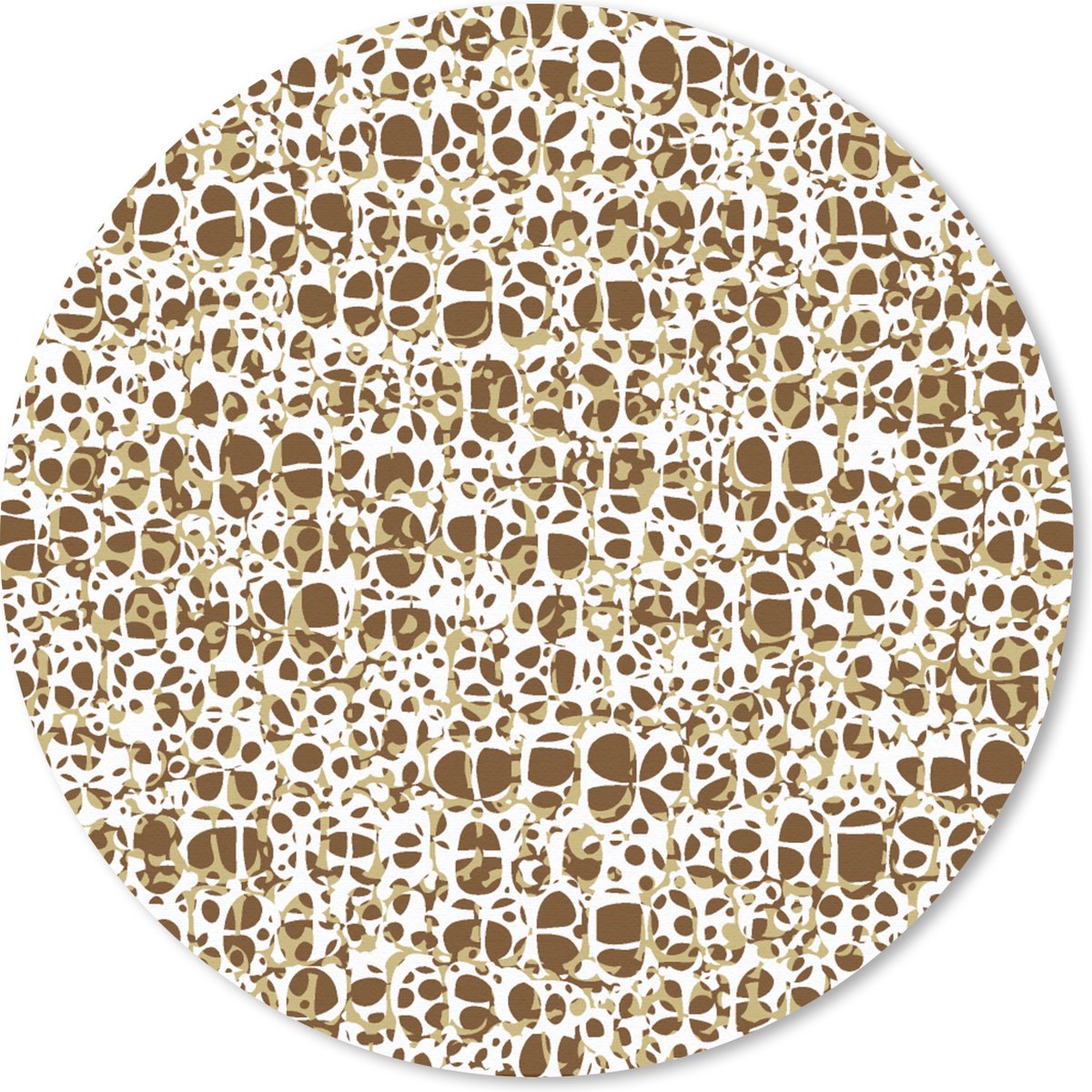 Muismat - Mousepad - Rond - Dierenhuid - Reptielen - Bruin - Patronen - 50x50 cm - Ronde muismat