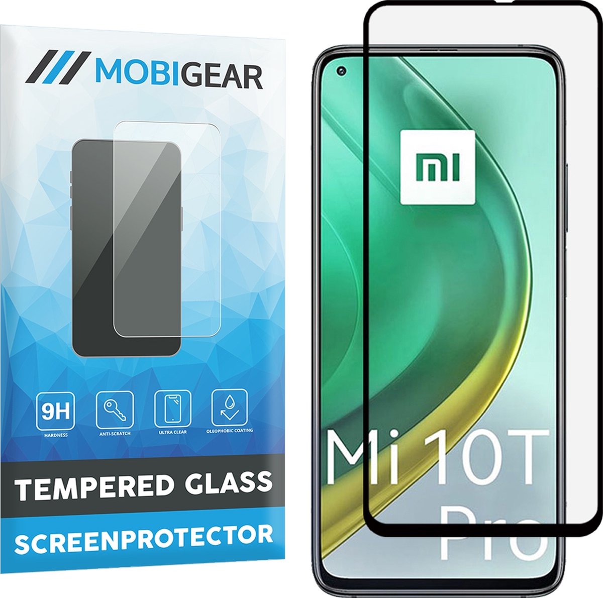 Mobigear Screenprotector geschikt voor Xiaomi Mi 10T Pro Glazen | Mobigear Premium Screenprotector - Case Friendly - Zwart