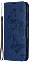 Mobigear Telefoonhoesje geschikt voor Xiaomi Redmi Note 9 Hoesje | Mobigear Butterfly Bookcase Portemonnee | Pasjeshouder voor 2 Pasjes | Telefoonhoesje voor Pinpas / OV Kaart / Rijbewijs - Blauw