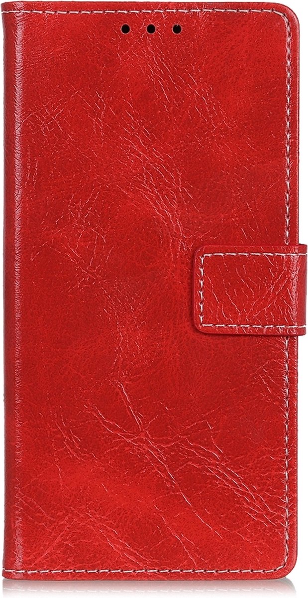Mobigear Telefoonhoesje geschikt voor Samsung Galaxy A20e Hoesje | Mobigear Basic Bookcase Portemonnee | Pasjeshouder voor 3 Pasjes | Telefoonhoesje voor Pinpas / OV Kaart / Rijbewijs - Rood