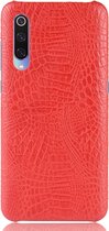 Mobigear Hoesje geschikt voor Xiaomi Mi 9 Telefoonhoesje Hardcase | Mobigear Croco Backcover | Mi 9 Case | Back Cover - Rood