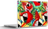 Laptop sticker - 17.3 inch - Jungle - Papegaai - Vogels - Design - 40x30cm - Laptopstickers - Laptop skin - Cover