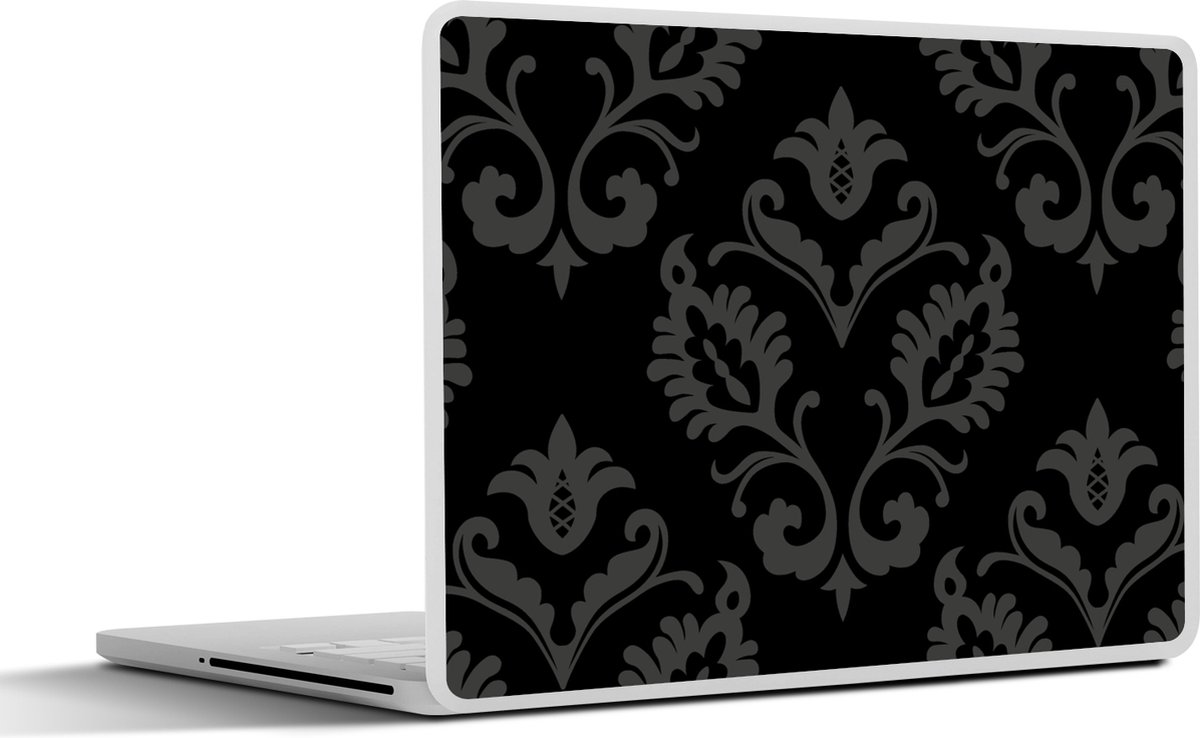 Laptop sticker - 10.1 inch - Barok - Zwart - Patroon - 25x18cm - Laptopstickers - Laptop skin - Cover