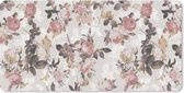 Bureau onderlegger - Muismat - Bureau mat - Patroon - Bloem - Roze - 80x40 cm