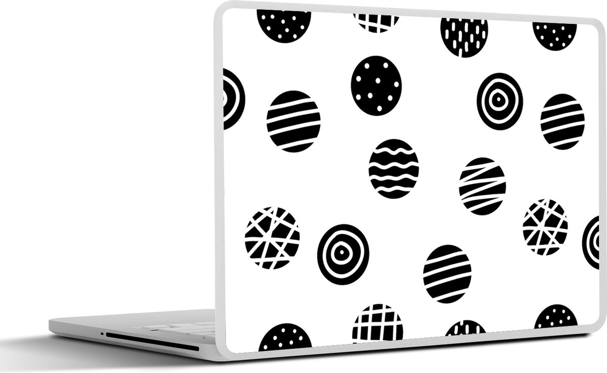Laptop sticker - 13.3 inch - Patronen - Stip - Zwart Wit - 31x22,5cm - Laptopstickers - Laptop skin - Cover