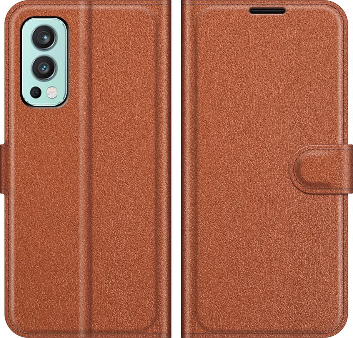 Mobigear Telefoonhoesje geschikt voor OnePlus Nord 2 Hoesje | Mobigear Classic Bookcase Portemonnee | Pasjeshouder voor 3 Pasjes | Telefoonhoesje voor Pinpas / OV Kaart / Rijbewijs - Bruin