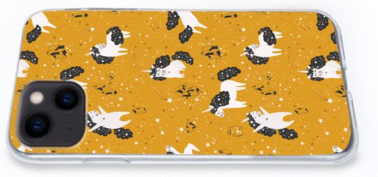 Coque iPhone 13 mini - Filles - Unicorn - Etoiles - Motifs - Fille - Kids - Enfants - Enfant - Coque de téléphone en Siliconen