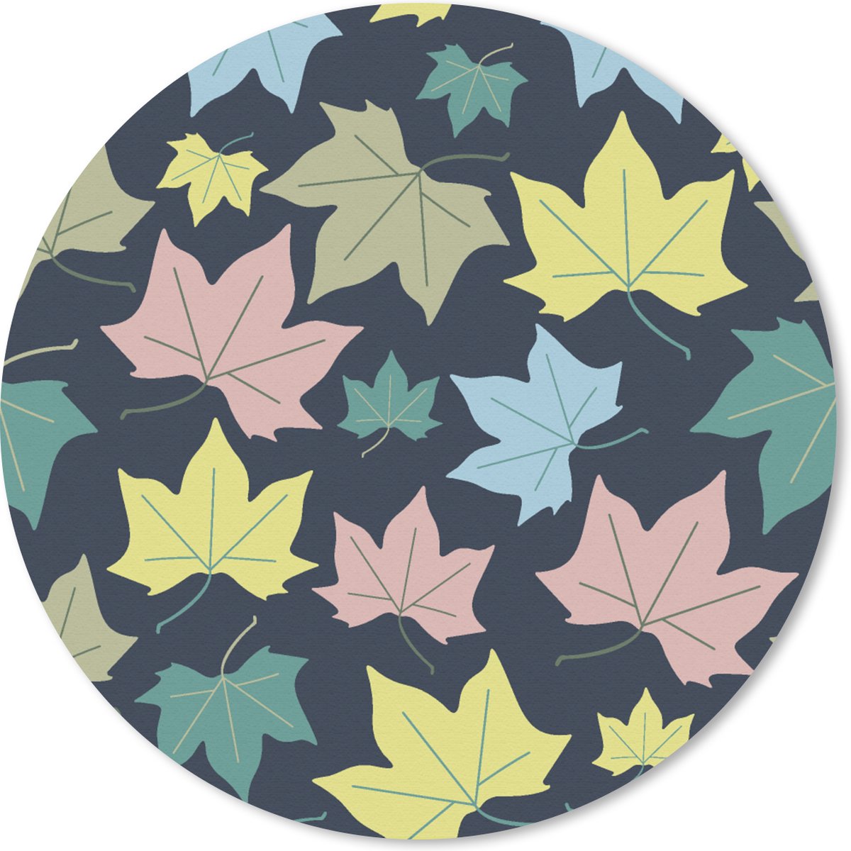 Muismat rond 30x30 cm - Mousepad Patronen - Herfst - Bladeren - Ronde muismatten