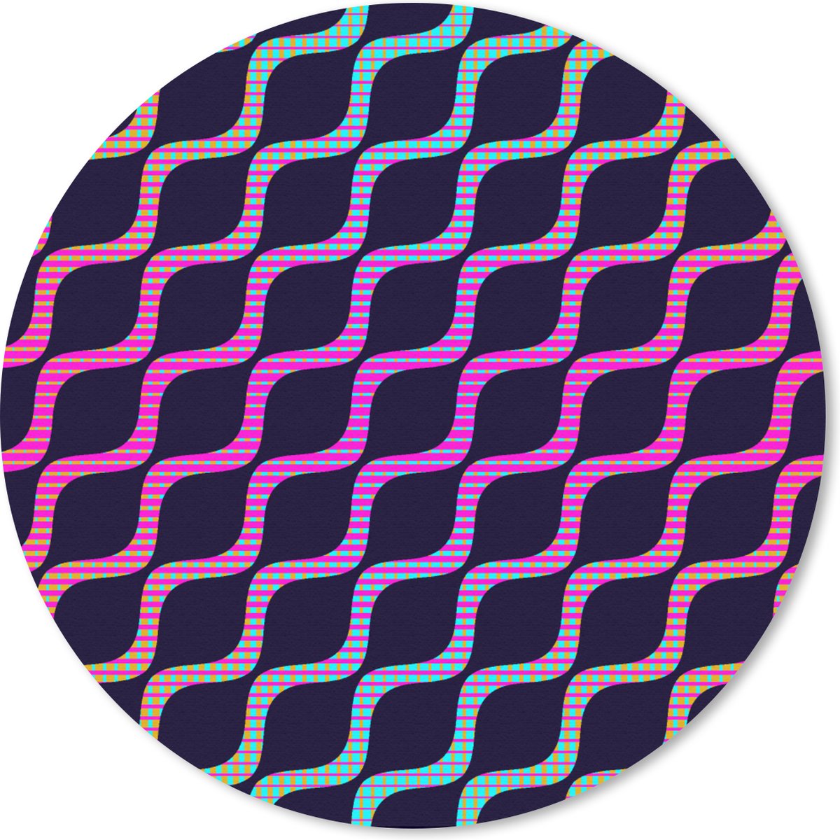 Muismat rond 50x50 cm - Mousepad Design - Abstract - Neon - Ronde muismatten