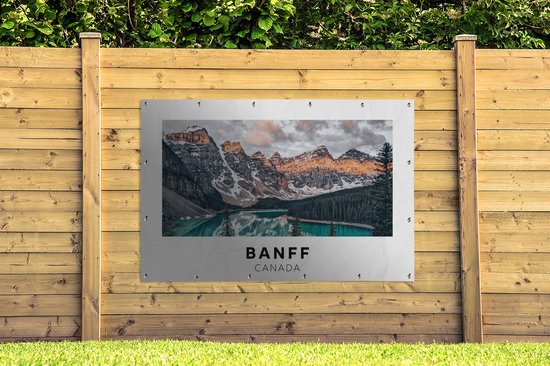 Décoration murale Canada - Montagnes - Water - 180x120 cm - Affiche jardin - Toile jardin