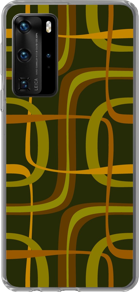 Telefoonhoesje Geschikt voor Huawei P40 Pro hoesje - Jaren 70 - Retro - Groen - Siliconen Telefoonhoesje Telefoonhoesje