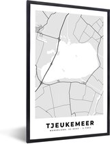 Cadre photo avec affiche - Carte - Carte - Tjeukemeer - Frise - Plan de la ville - 40x60 cm - Cadre pour affiche