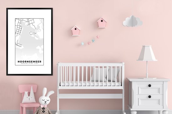 Fotolijst incl. Poster - Groningen - Plattegrond - Stadskaart - Kaart - Hoornsemeer - 80x120 cm - Posterlijst