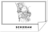 Poster Nederland – Schiedam – Stadskaart – Kaart – Zwart Wit – Plattegrond - 60x40 cm