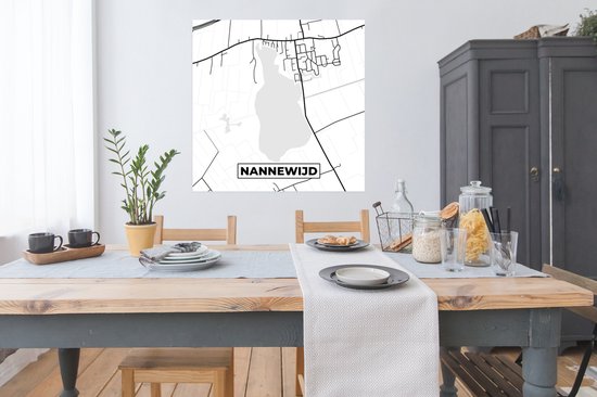 Affiche Frise - Carte - Nannewijd - Carte - Plan de la ville - 100x100 cm XXL