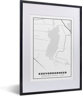 Cadre photo avec affiche - Carte - Carte - Plan de la ville - Koevordermeer - Frise - 30x40 cm - Cadre pour affiche