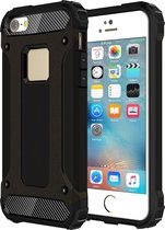 Mobigear Hoesje geschikt voor Apple iPhone 5 Telefoonhoesje Hardcase | Mobigear Outdoor Backcover Shockproof | Schokbestendig iPhone 5 Telefoonhoesje | Anti Shock Proof - Zwart