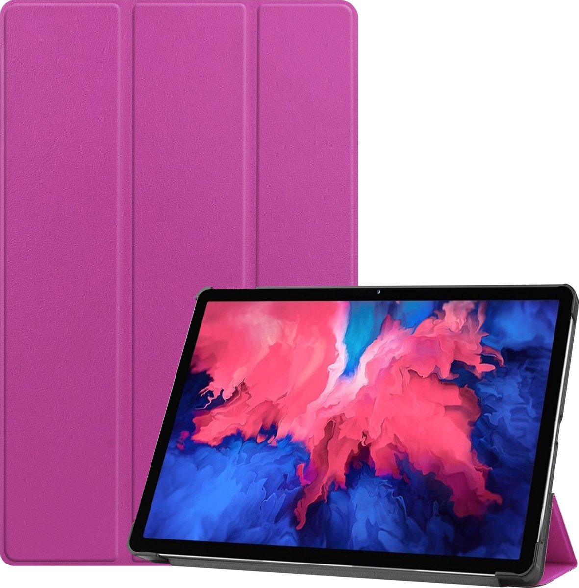 Mobigear Tablethoes geschikt voor Lenovo Tab P11 Plus Gen 1 Hoes | Mobigear Tri-Fold Bookcase - Paars