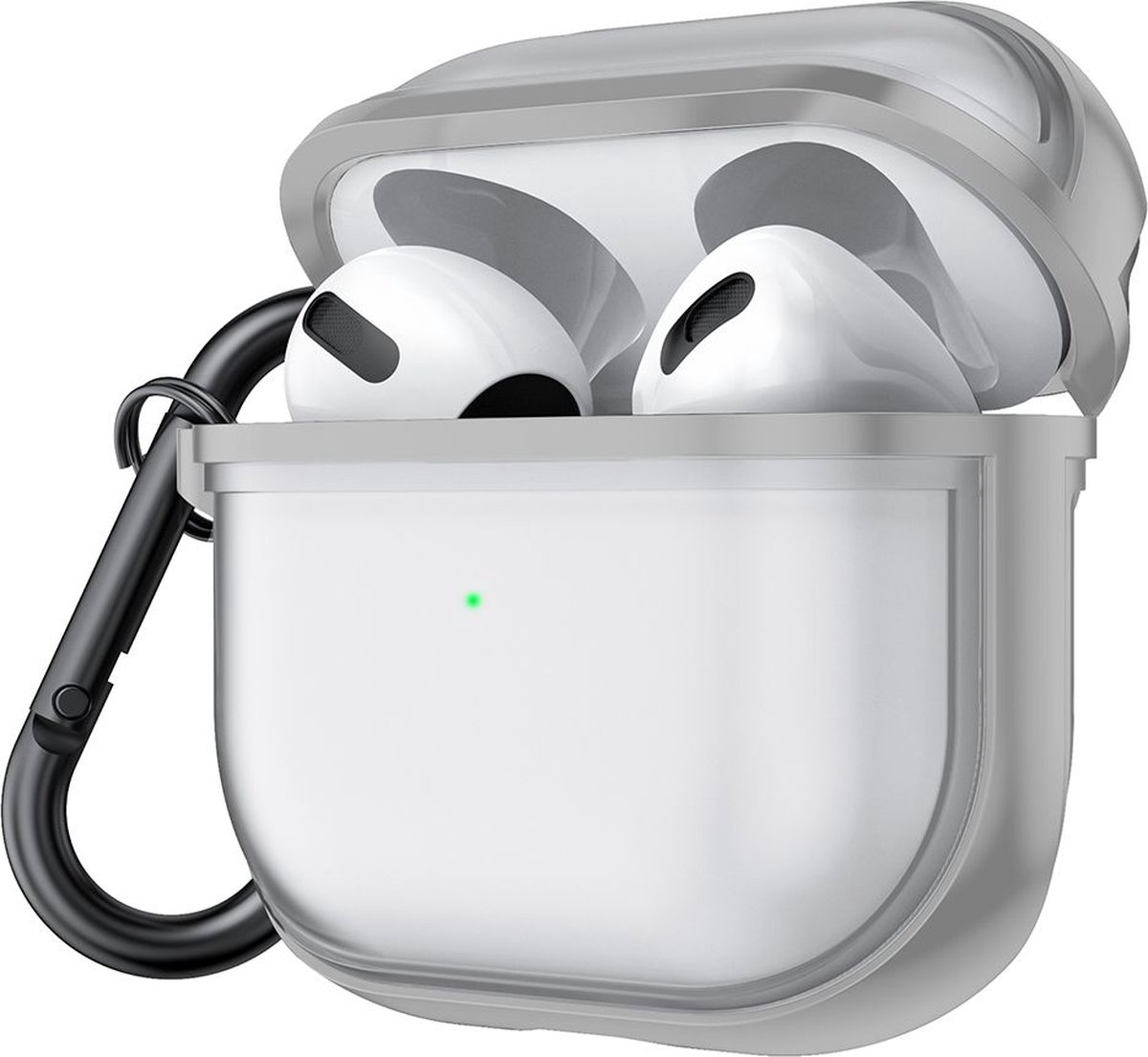 Mobigear Shockproof TPU Hoesje voor Apple AirPods 3 - Transparant / Grijs