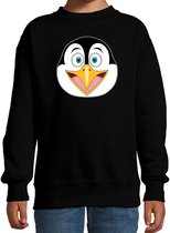 Cartoon pinguin trui zwart voor jongens en meisjes - Kinderkleding / dieren sweaters kinderen 98/104