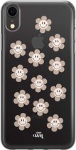 iPhone XR Case - Smiley Flowers Nude - xoxo Wildhearts Transparant Case