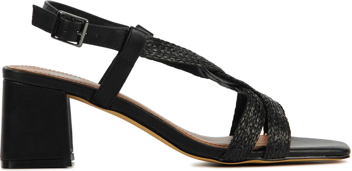 BiBi Lou Sandalen Dames / Damesschoenen - Leer   - Blokhak hoogte  5 cm - 843Z94HG - Zwart - Maat 37