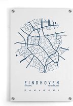 Walljar - Stadskaart Eindhoven Centrum IV - Muurdecoratie - Plexiglas schilderij