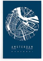 Walljar - Stadskaart Amsterdam Centrum IV - Muurdecoratie - Poster