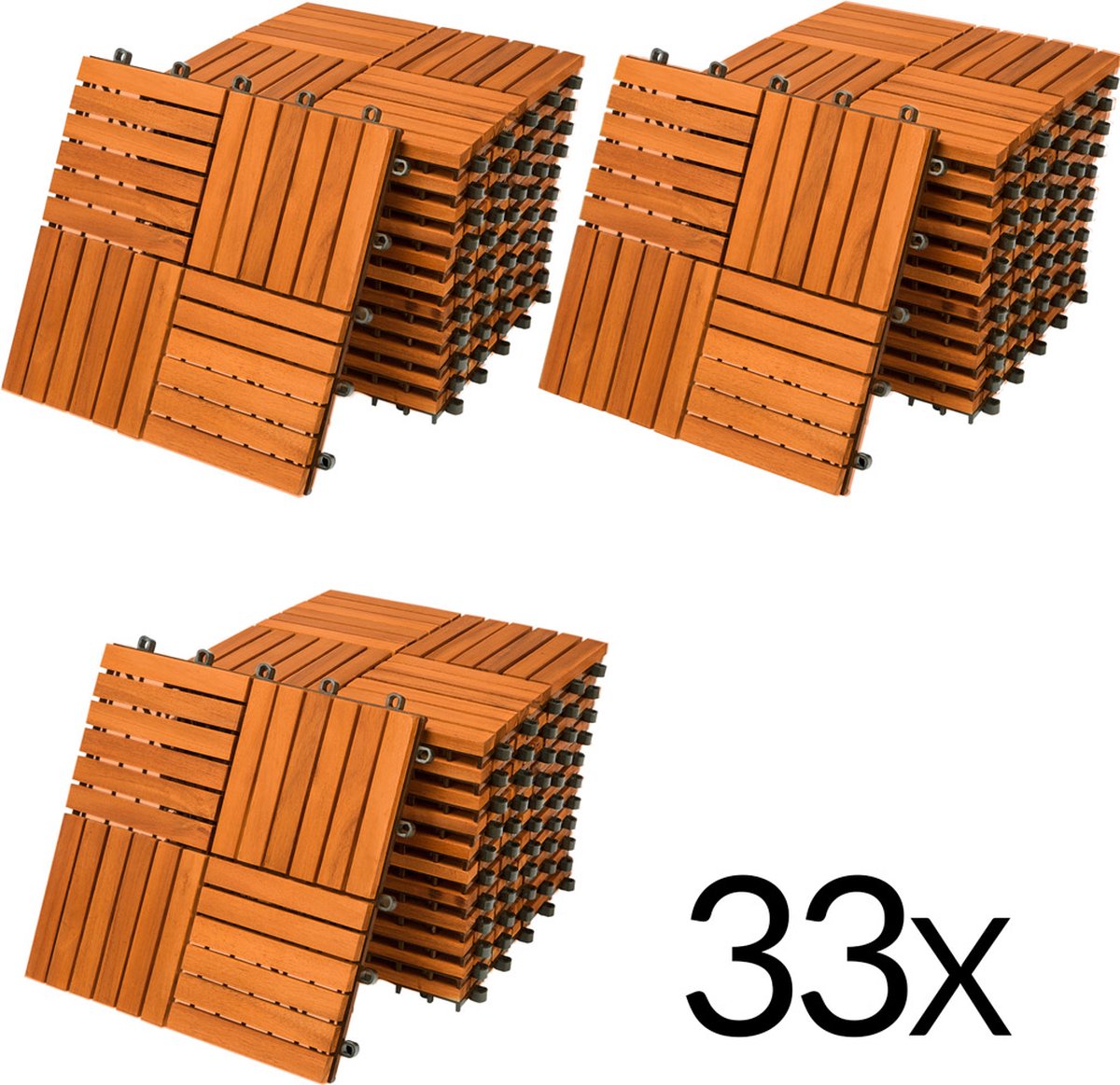 Casaria Vlondertegel – 33 Stuks 3m² – Acacia – 30x30cm – Mozaïek