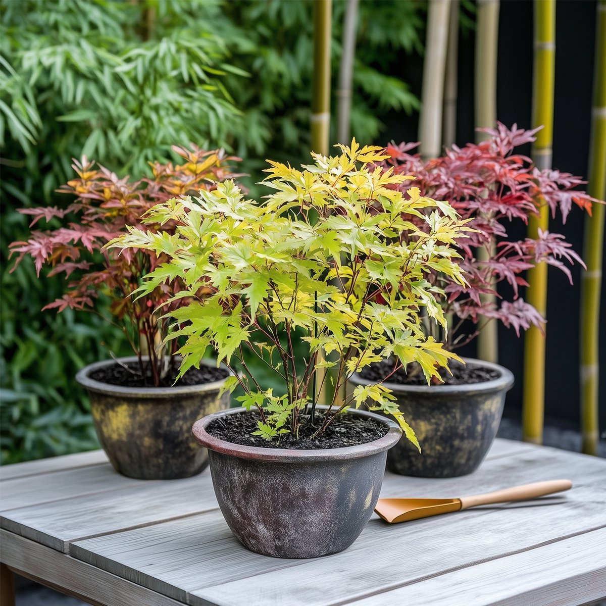 Japanse Esdoorn - Set van 4 - Acer palmatum - Hoogte 25-40cm - ⌀10,5cm