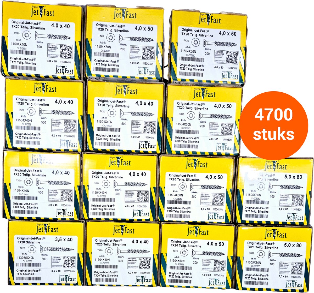 Nogel zelfborende en verzinkende schroeven torx - Voordeelpakket 4.700 stuks