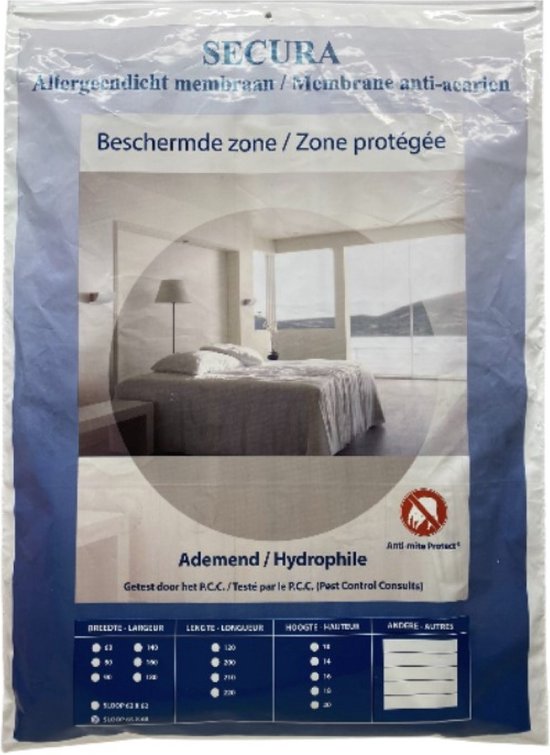SLOOP, SECURA allergeendicht membraan, ademend, 65 x 65 cm