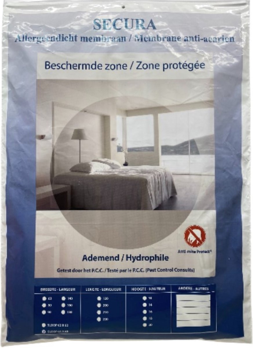 SLOOP, SECURA allergeendicht membraan, ademend, 65 x 65 cm