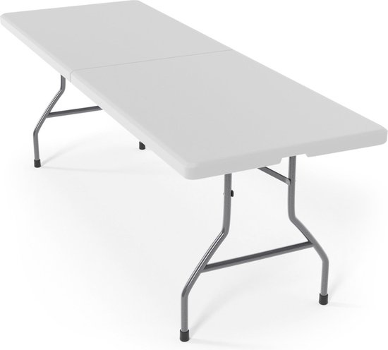 COSTWAY Oprolbare campingtafel van bamboe, inklapbare picknicktafel met draagtas, draagbare