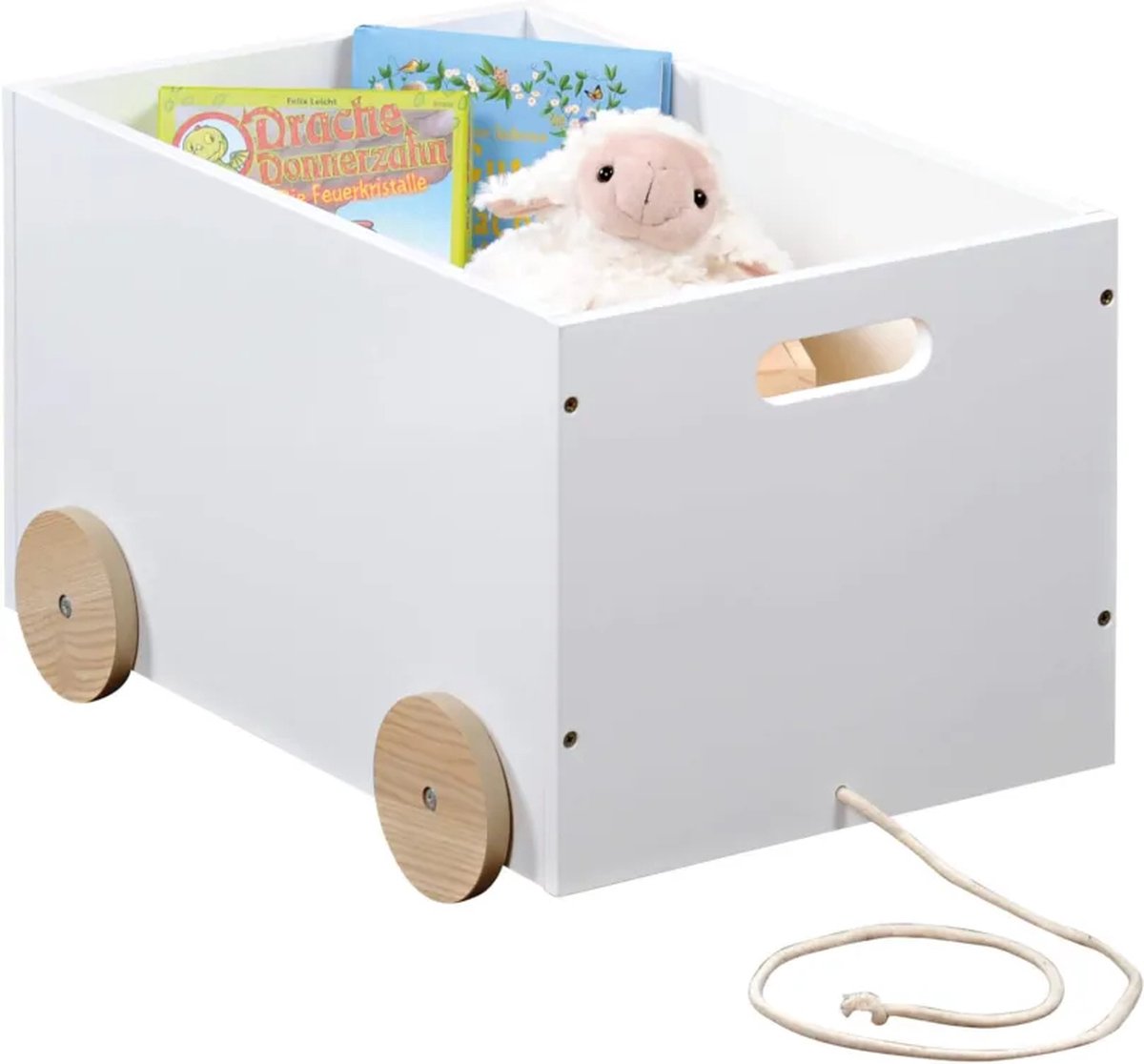 Kesper Houten Speelgoedkist op Wielen, 50x35x30cm