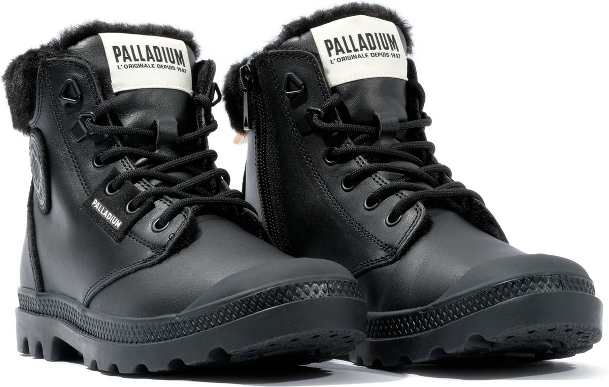PALLADIUM Pampa Hi Snow Warm dameslaarzen enkellaars leer 94380-008-M Zwart