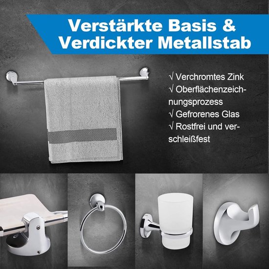 Command Badaccessoireorganizer, satijnnikkel, 1 organizer en 2 waterbestendige plakstrips, tandenborstelhouder, schadevrij ophangen, belastbaar tot 900 g