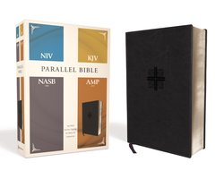 NIV, KJV, NASB, Amplified, Parallel Bible, Leathersoft, Black