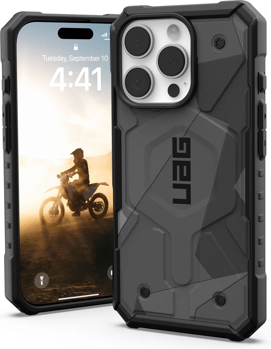 UAG - Pathfinder SE Mag geschikt voor iPhone 16 Pro Hoesje - geo camo