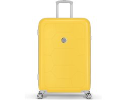 Omslag van SUITSUIT Reiskoffer 75x49x29 - Reiskoffer met wielen - Veilig Cijferslot - Lichtgewicht koffer - Reiskoffer groot - 94L - Caretta koffer Daffodil - Geel