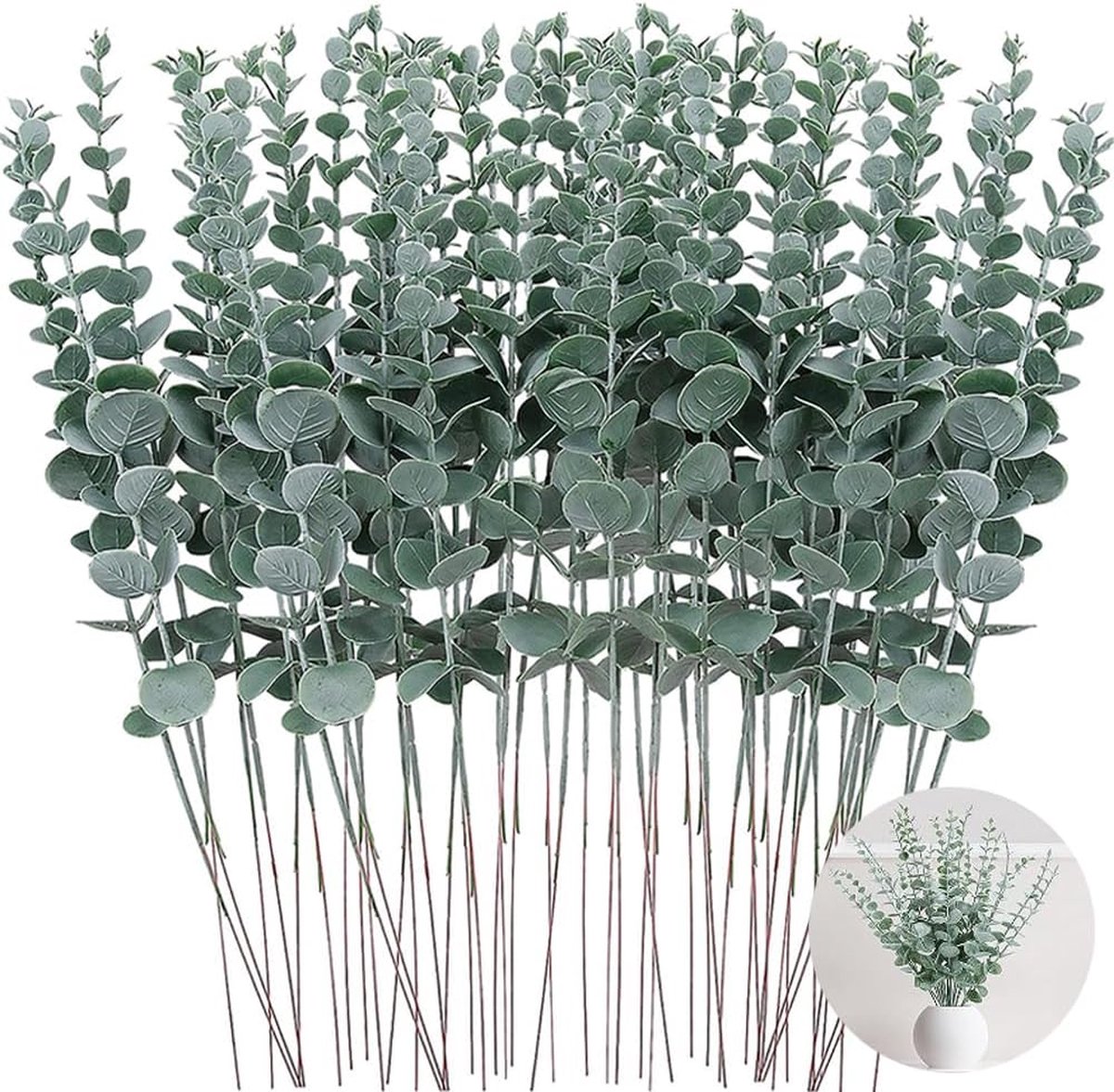 Goodivery ® Verfrissende Kunstmatige Eucalyptus Takken voor Decoratieve Gebruiken in Huis en Tuin, Set van 50 Stuks