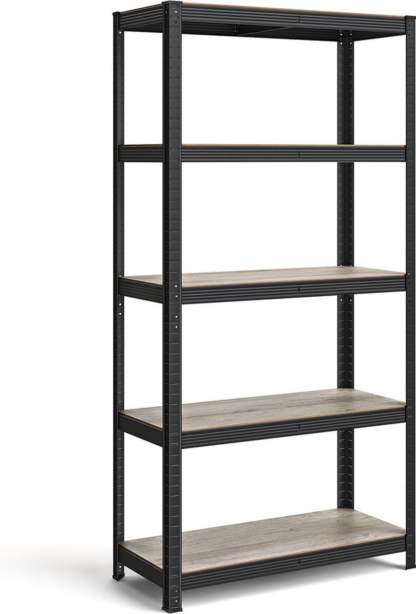 Verstelbare staande plank – Met 5 planken 40 x 90 x 180 cm greige zwart