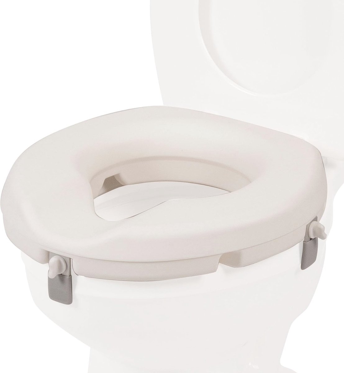 Verhoogde Toiletbril 3 Inch | Laag Profiel | Toiletverhoger met Stabiliteit Lock | Draagbare Bad Veiligheid Ondersteuning